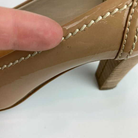 AGL Attilio Giusti Leombruni Pumps 5 Nude Patent Leather Heel 35 Italy - Picture 11 of 12